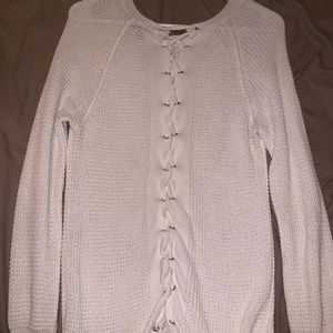 Knitted White Long Sweater